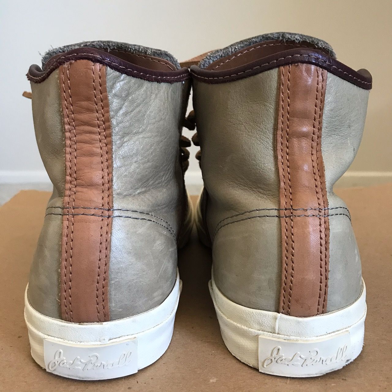 Converse Jack Purcell Hi Top Full Grain Leather men s Size 8.5 Vintage for Sale in Los Angeles CA OfferUp