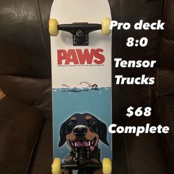 Skateboard Pro Deck 8:5 $68 Complete 