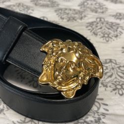 Medusa Belt Versace Authentic Leather Black 