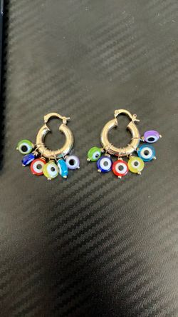 Fun Customized Gold Color Earrings Evil Eye