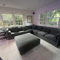 3 Piece Sectional and Ottoman from Vanguard in Excellent Condition