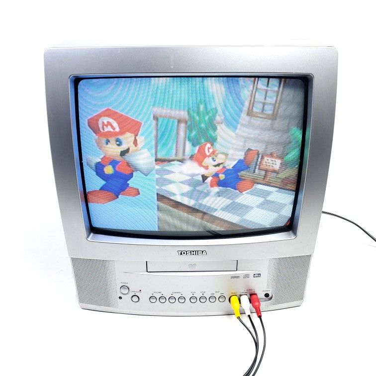 *Works!* Vintage Toshiba 13" CRT TV DVD 2004 Retro Gaming Television MD13Q41 ,No REMOTE