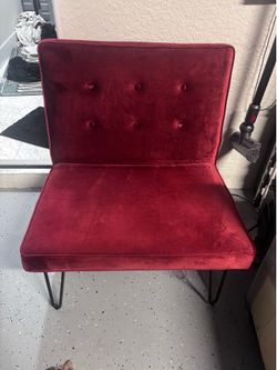 Red Velvet Accent Chair