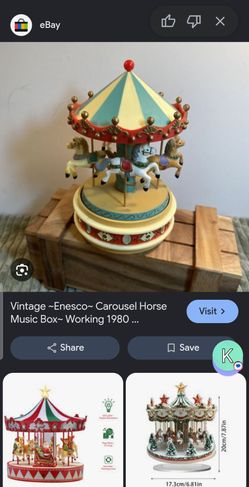 Wind up vintage carousel  Enesco 1980