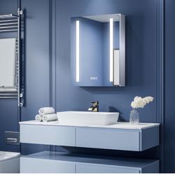 ExBrite led Lighted Bathroom Medicine Cabinet with Mirror, 20 x 26 Inch, Recessed or Surface led Medicine Cabinet  