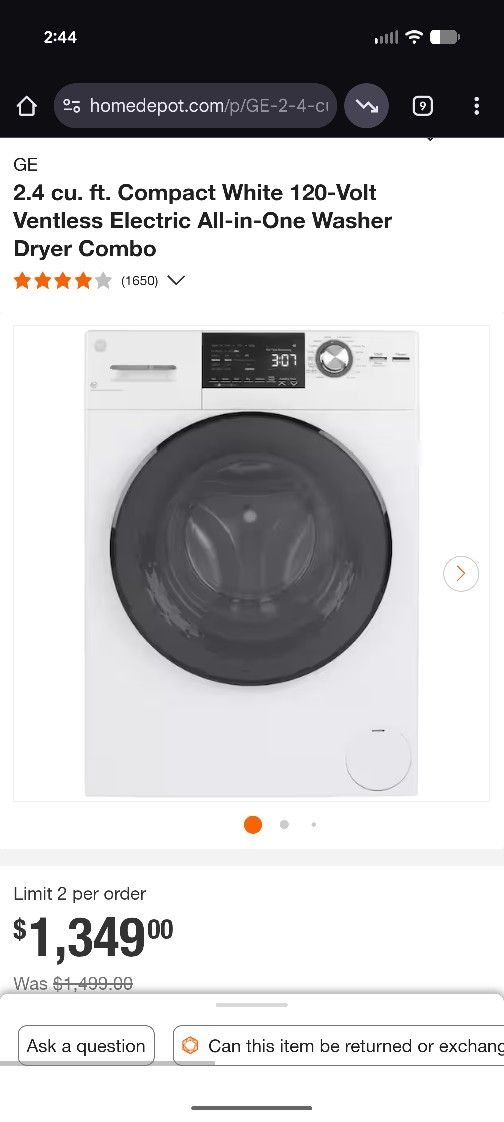 GE Washer/Dryer Combo Unit