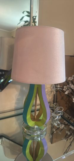 Pink velvet lamp