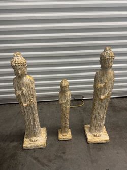 Set of 3 Standing Buddha Figurines