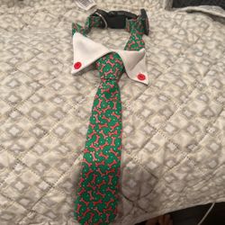 Cat Or Dog Holiday Collar With Tie