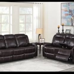 Reclining Sofa And Loveseat Couch Set With FREE RUG 