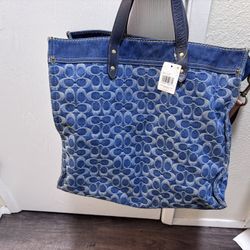  Authentic Coach Signature Denim Bag