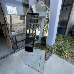 Mirror 70” x 26” Full Length Arch Mirror with Stand 