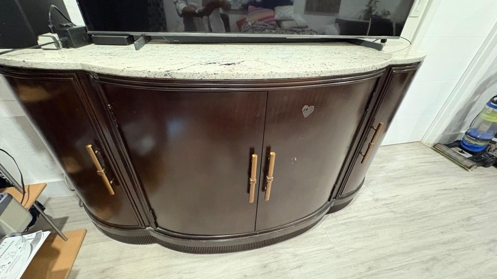 Exquisite Wooden Bar with Granite Top – $500