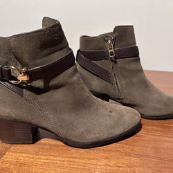 Women’s “Paulina” Boots Ankle  By Coach  Size 6.5M Suede/leather Zipper Heel 2”