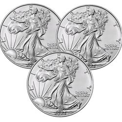 (3) One Ounce American Silver Eagles