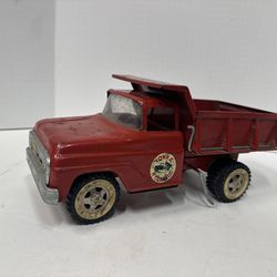 Vintage Tonka Toys Hydraulic Red Dump Truck Pressed Steel