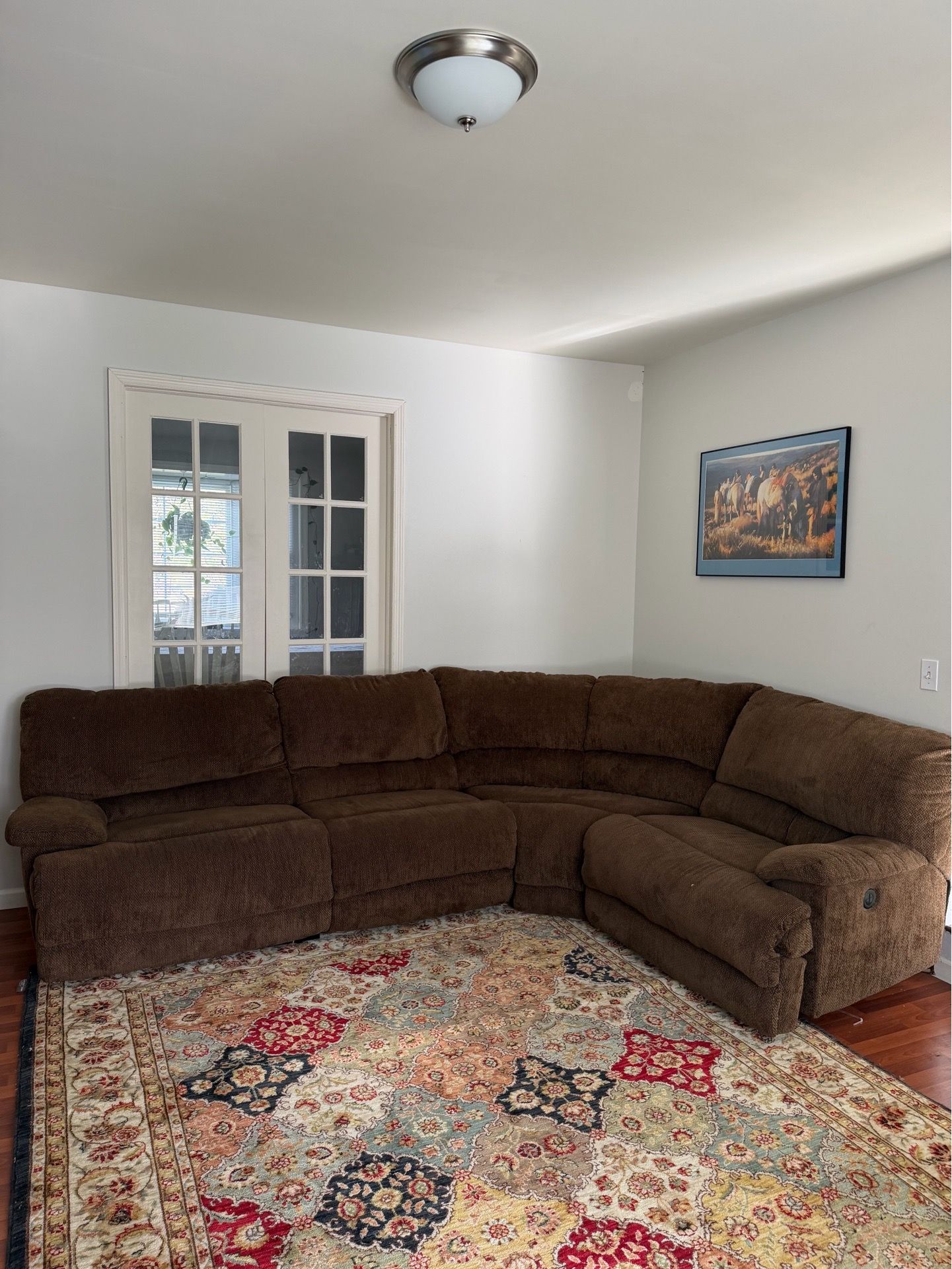 Brown Motorized Reclining Sectional Couch