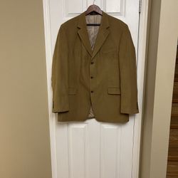 Andrew Fezza Fusion Blazer Suede Camel Tan Soft Men’s Jacket. Size 46L.