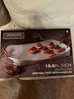 Denmark Tools for Cooks Porcelain Serving Tray with Handles