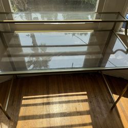 Desk - Glass With Gold Finishes