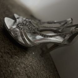 silver rhinestone heels from Aldo