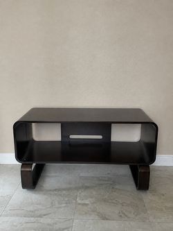 Dark Brown TV Stand with Open Shelving
