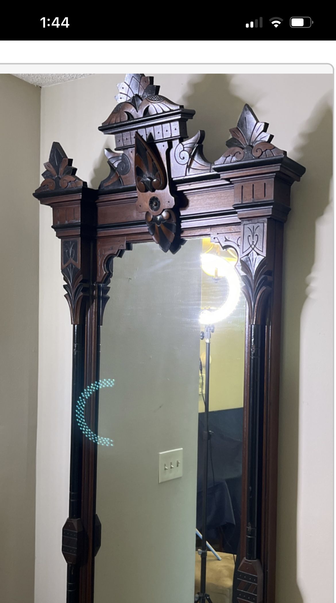 Antique Mahogany Pier Mirror 