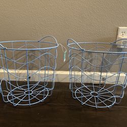  Brand New Blue Wire Storage Baskets – $20 for Both!