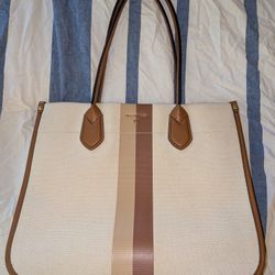 Michael Kors Heidi Large Stripe Canvas Tote Bag. 