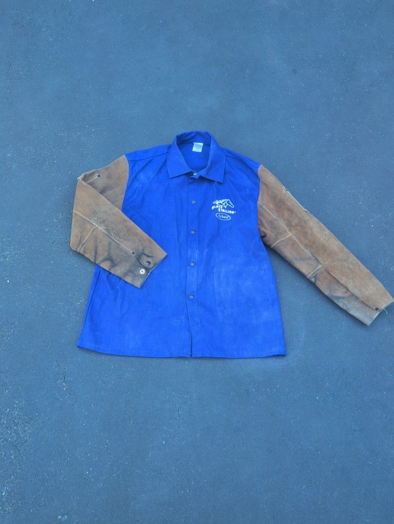 Black Stallion Hybrid Fr and Cowhide Welding Coat Size large