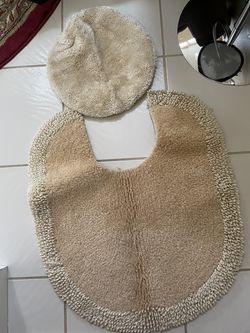 2pc Solid Non Slip Soft Bath Rug Set for Bathroom