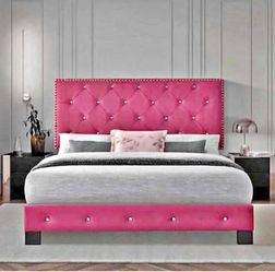 New Queen bed with mattress for $349