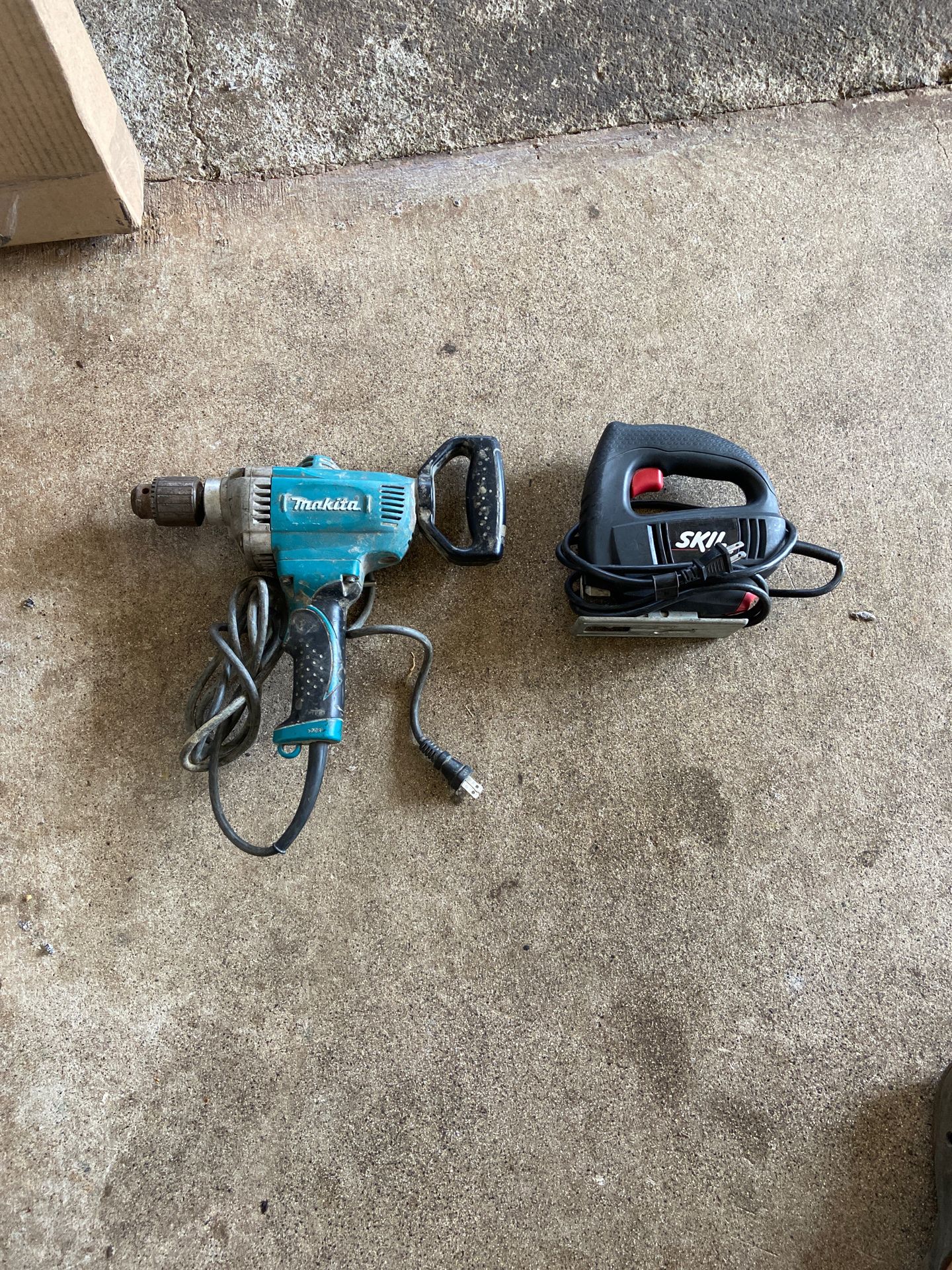 Makita 1/2” Spade handle drill and Skil jigsaw
