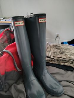 Hunter Tall Rain Boots Gray