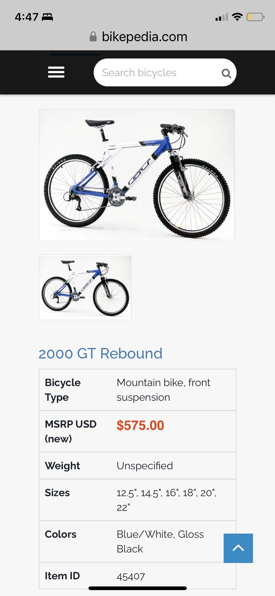 Gt rebound mountain bike price new arrivals