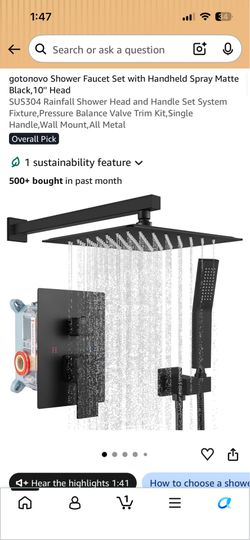 Gotonovo Rainfall Shower Faucet Set