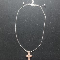 Brighton 19 Inch Crystal Rose Gold Cross Necklace