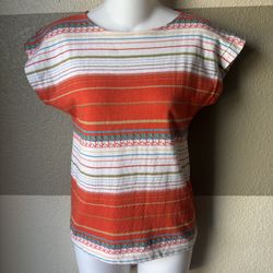 Vintage Levi’s Women’s XS Shirt Top Striped Short Sleeve Retro Dolman Sleeve