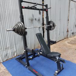 Ethos Squat rack / gym / gymnasio / Olympic Weight Plates / pesas / bench press / Power Rack / Fitness