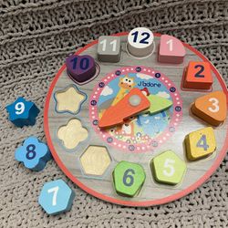 J’adore Wooden Clock Toy 