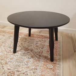 32 Inch Black Wood Round Coffee Living Room Table