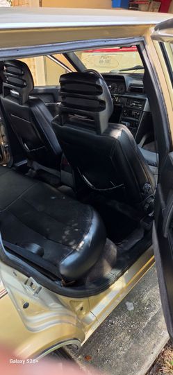 Vintage Car with Black Leather Interior