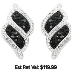 Black & White Austrian Crystal Earrings