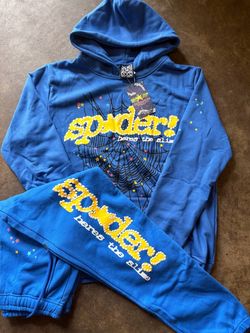 blue sweatsuit