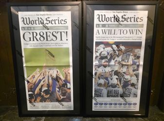 Dodgers Championship Framed Newspaper Set