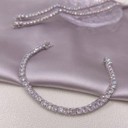 New  Sterling Silver Tennis Bracelet 4mm, 17cm