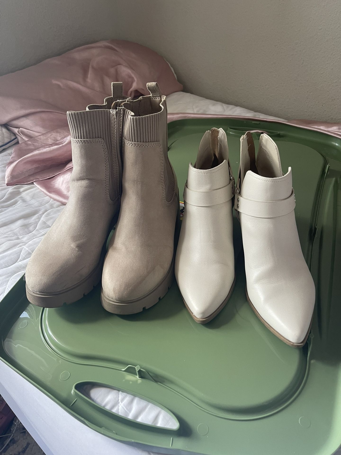 Dolce Vita Boots + Beige Zipper Boots