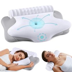 Cervical Neck Pillow and Roll Neck Pillow - 2 in 1 Detachable Ergonomic Pillow 
