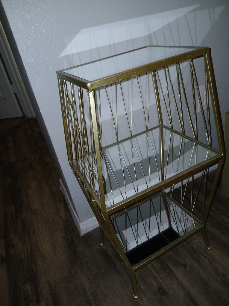 Accent Gold Mirrored Night Stand