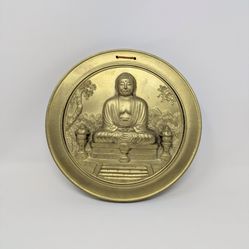 Vintage Gold-Tone Japanese Buddha Wall Hanging
